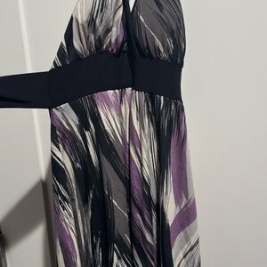 Kiwi One Shoulder Black and Purple Dress